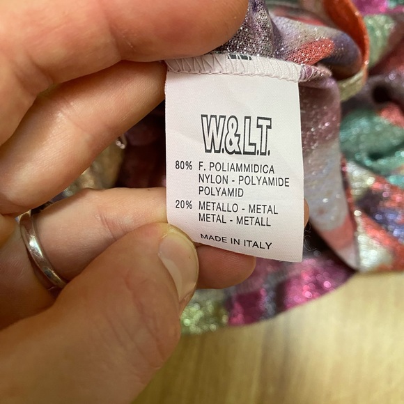 y2k Walter Van Beirendonck shimmer elastic retro colorful tee S Kiss The Future - Picture 7 of 9